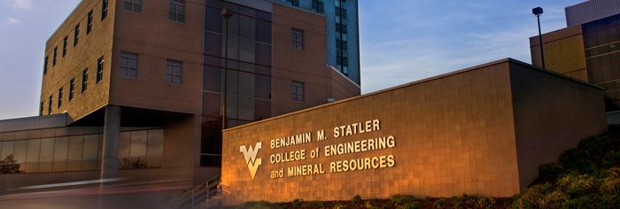 Benjamin M. Statler College of Engineering and Mineral Resources Sign at  College Entrance