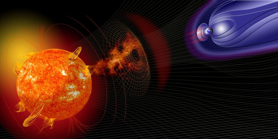 artist's illustration of space weather