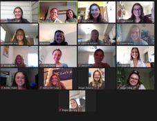 photo of Society of Women Engineers leadership through a Zoom meeting.