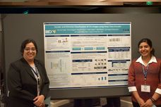 WVU Visiting research scholars Nagpal and Singh stand in front of their poster that won them a Best Poster Award at the International Joint Conference on Biometrics