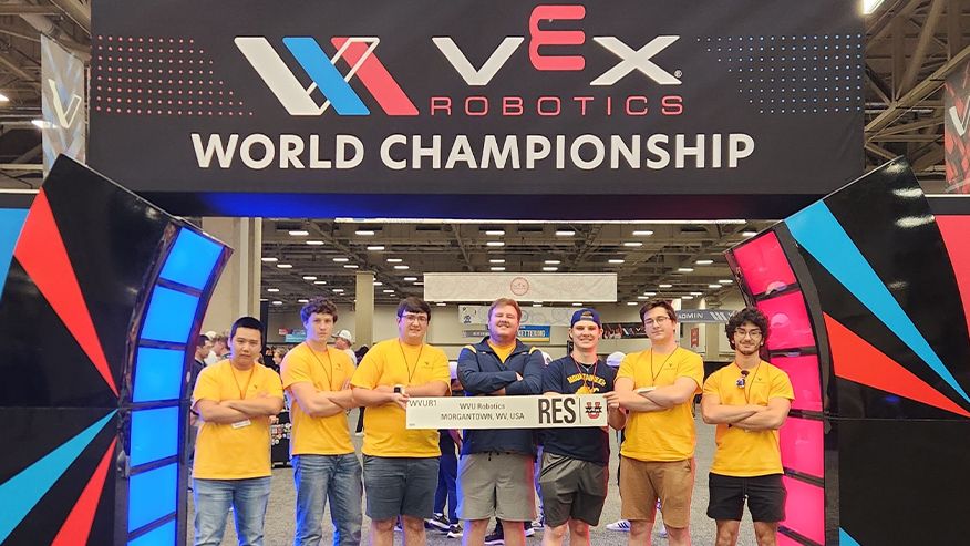 WVU VEX U team at the World event. 