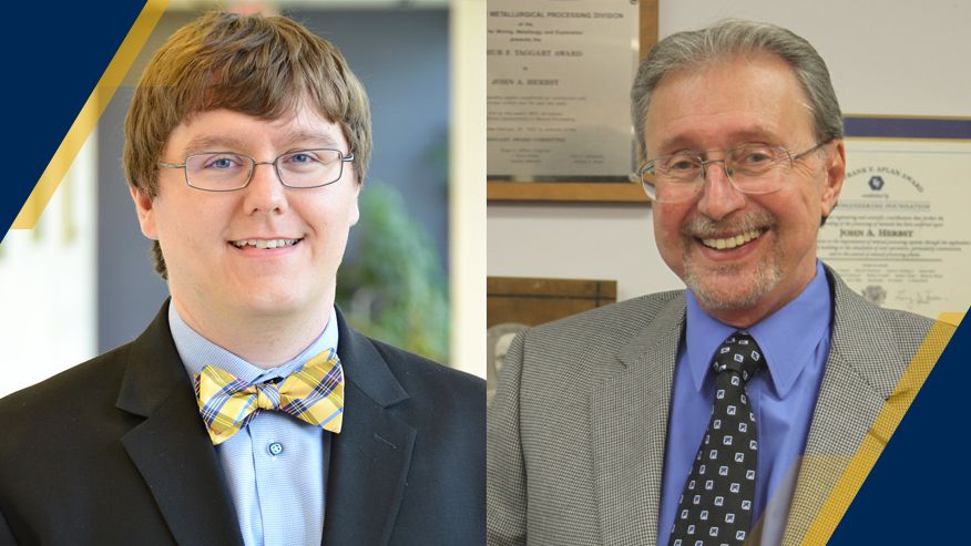 An image depicting Aaron Noble and John Herbst of the Mining Engineering Department