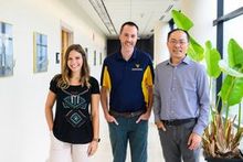 Wastewater researchers Carley Shingleton, Kevin Orner and Lian-Shin Lin are studying wastewater treatment with the aid of a $1 million grant from the Environmental Protection Agency. (WVU Photo/Matt Sunday)