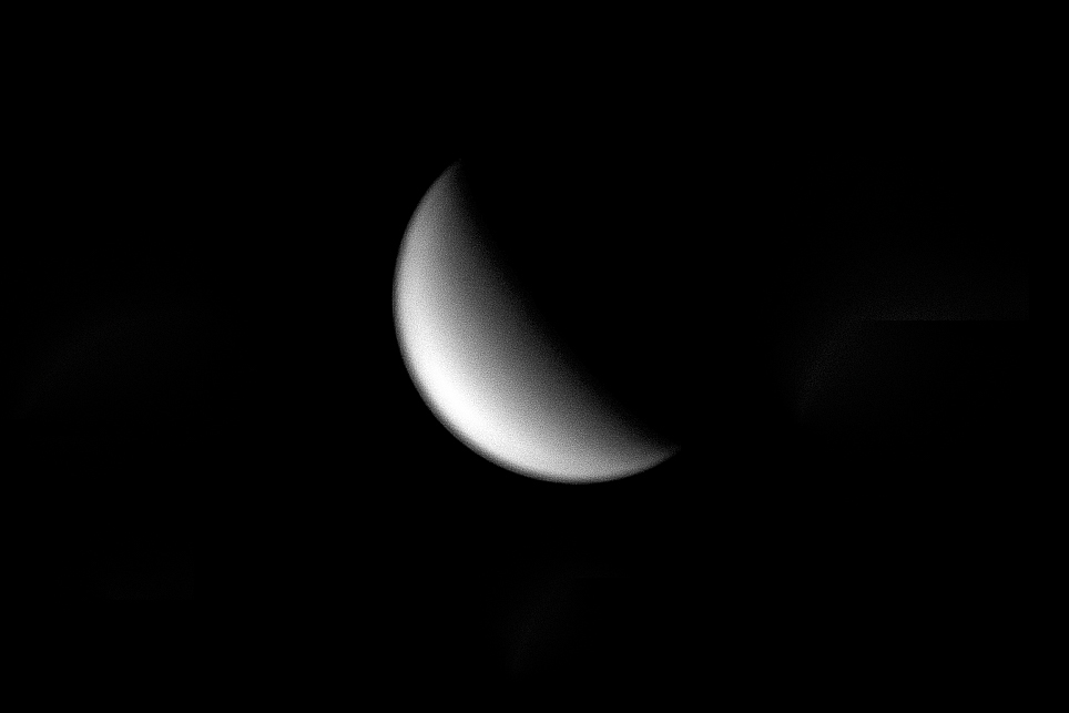 A photo of Venus taken from a telescope. WVU engineers are developing software for aerobots that will explore Venus’ environment. (WVU Photo/Yu Gu)