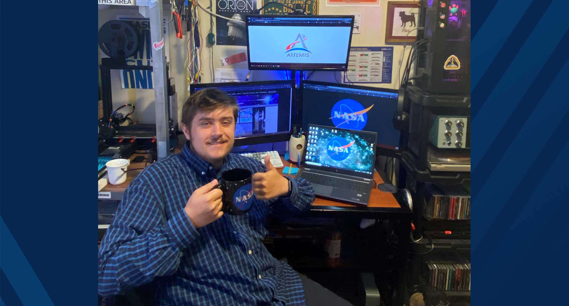 Joseph Shepard working from home during his NASA internship at the NASA Glenn Research Center (Submitted Photo)