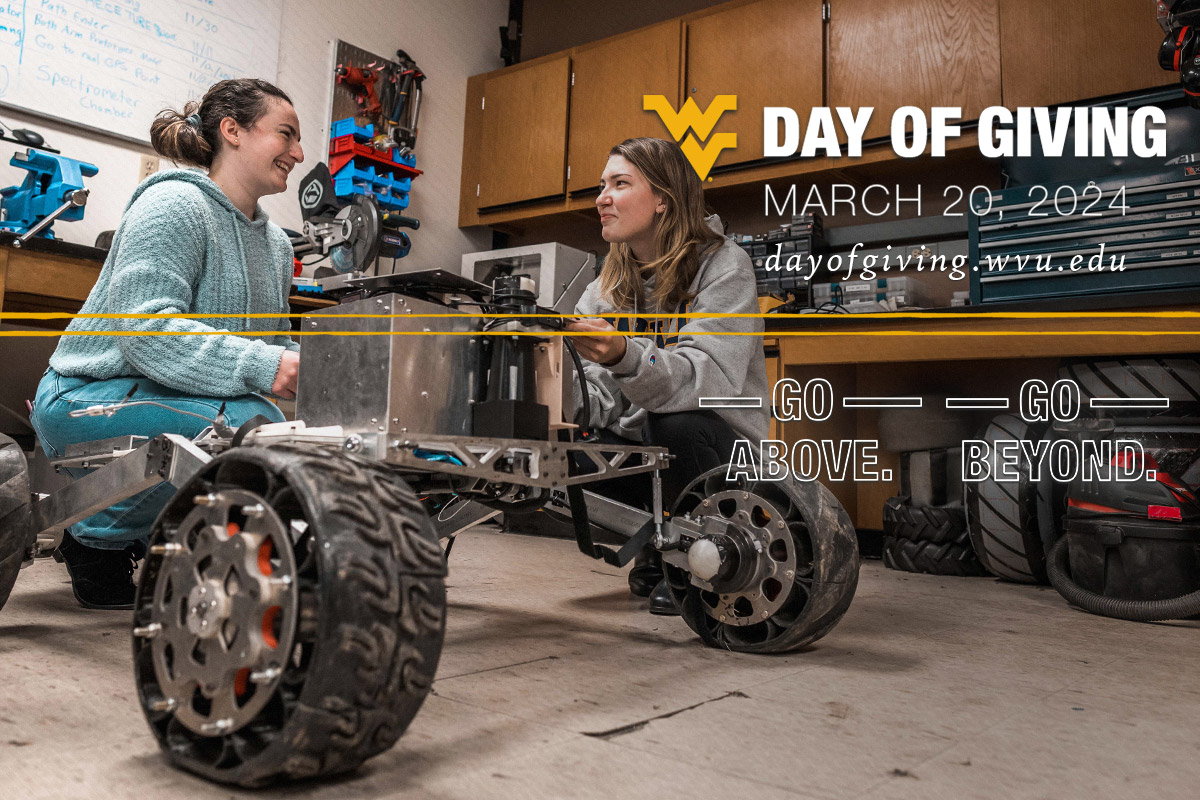 Day of Giving, March 20, 2024 - dayofgiving.wvu.edu - Go above. Go Beyond.