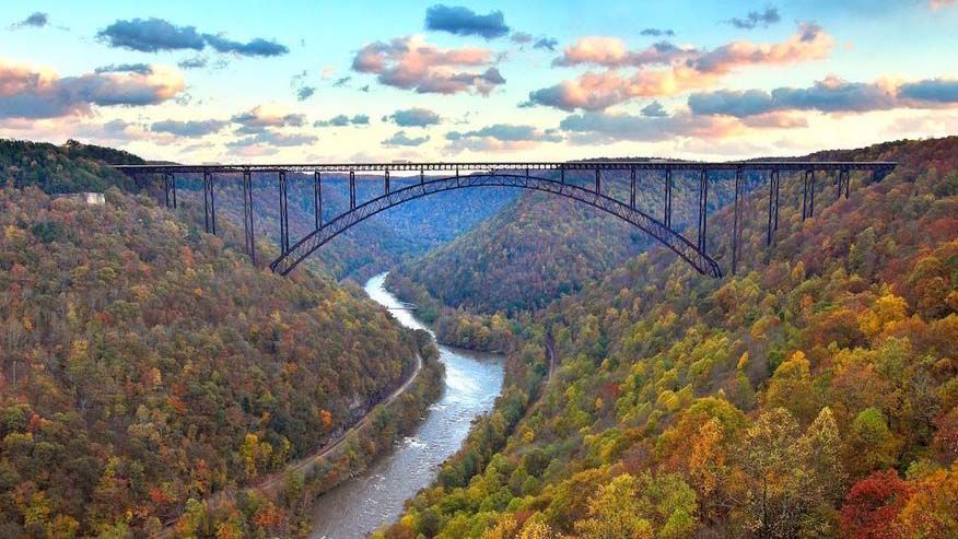 Bridge over New River Gorge in autumn