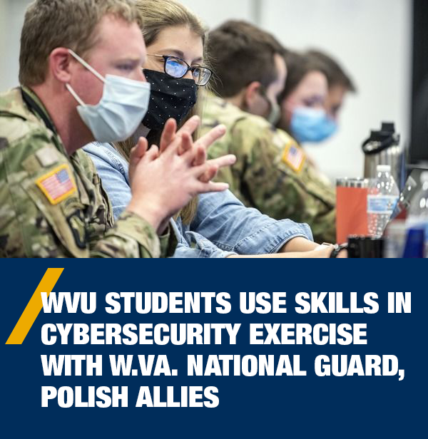 WVU students use skills in cybersecurity exercise with W.Va. National Guard, Polish Allies - WVU computer science major Heather Fetty works with members on the West Virginia National Guard during Operation Locked Shield, an international cybersecurity training exercise.